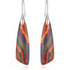 imageBriLove Bohemia Boho Natural Stone Earring Unique Healing Gemstone Energy Lightweight Dangle Drop Hook Earrings Multiple Styles Jewelry for Beach Summer Birthday Party Gift04Multicolor SilverTone