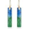 imageBriLove Bohemia Boho Natural Stone Earring Unique Healing Gemstone Energy Lightweight Dangle Drop Hook Earrings Multiple Styles Jewelry for Beach Summer Birthday Party Gift02GreenBlue GoldTone