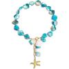 imageBriLove Boho Freshwater Cultured Pearl Shell Starfish Irregular Turquoise Strand Choker Pendant Necklace for Women Beach Summer Trendy JewelryBlue