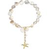 imageBriLove Boho Freshwater Cultured Pearl Shell Starfish Irregular Turquoise Strand Choker Pendant Necklace for Women Beach Summer Trendy JewelryChampagne