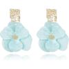 imageBriLove Handmade Bohemian Floral Earrings for Women Exaggerated Layered Flower Statement Drop Dangle Summer Jewelry AccessoriesBlue