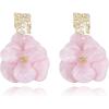 imageBriLove Handmade Bohemian Floral Earrings for Women Exaggerated Layered Flower Statement Drop Dangle Summer Jewelry AccessoriesPink