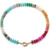 imageBriLove Handmade Unique Nature Stone Colorful Rainbow Turqoise Strand Choker Necklace for Women Beach Summer JewelryCircle