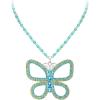 imageBriLove Large Butterfly Choker Necklace for Women Sparkly Elegant Green Pendant Costume Birthday Jewelry Christmas AccessoryGreenBlue Topaz