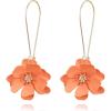 imageBriLove Unique Boho Flower Dangle Earrings for Women Exaggerated Layered Flora Statement Earrings for Summer Refreshing Seaside Idyllic HolidayOrange GoldTone