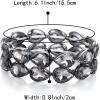 imageBriLove Wedding Bridal Elegant Crystal Double Row Teardrop Cluster Stretch Bangle Bracelet for Bride Grey BlackTone