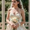 imageBriLove Womens Wedding Bridal Crystal Simulated Pearl Double Row Strand Halo Vintage Stretch BraceletStyle 04