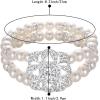 imageBriLove Womens Wedding Bridal Crystal Simulated Pearl Double Row Strand Halo Vintage Stretch BraceletStyle 04