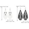 imageBriLove 2 Paris Halloween Gothic Skeleton Spooky Skull Dangle Earring Earrings Simulated Pearl Jewelry Gift for Party Prom Costume Dress Up Ghost Set Black and White