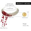 imageBriLove Halloween Costume Dripping Blood Multi Layered Simulated Pearls Choker Necklace for Women Vampire Party Prom3 Layered