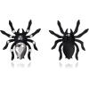 imageBriLove Halloween Costume Earrings Spiders Animal Crystal Rhinestone Teardrop Gothic Tarantula Dangle Earring for Women Cosplay Party PromClear BlackTone