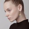 imageBriLove Halloween Costume Gothic Skeleton Spooky Skull Crown Bling Rhinestone Dangle Earrings for Cosplay Party PromClear GoldTone