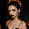 imageBriLove Halloween Costume Gothic Snake Bling Rhinestone Dangle Earrings for Women Cosplay Party PromEmerald Color BlackTone