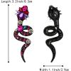 imageBriLove Halloween Costume Gothic Snake Bling Rhinestone Dangle Earrings for Women Cosplay Party PromFuchsia BlackTone