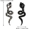imageBriLove Halloween Costume Gothic Snake Bling Rhinestone Dangle Earrings for Women Cosplay Party PromIridescent Color BlackTone