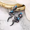imageBriLove Halloween Costume Gothic Snake Bling Rhinestone Dangle Earrings for Women Cosplay Party PromMulticolor GoldTone