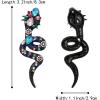 imageBriLove Halloween Costume Gothic Snake Bling Rhinestone Dangle Earrings for Women Cosplay Party PromMulticolor GoldTone
