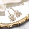 imageBriLove Halloween Dangle Earrings Spiders Animal Crystal Rhinestone Gothic Tarantula Earrings for Women Party PromClear GoldTone