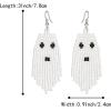 imageBriLove Halloween Gothic Skeleton Spooky Skull Dangle Earring Earrings Simulated Pearl Jewelry Gift for Party Prom Costume Dress Up Ghost White