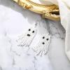 imageBriLove Halloween Gothic Skeleton Spooky Skull Dangle Earring Earrings Simulated Pearl Jewelry Gift for Party Prom Costume Dress Up Ghost White