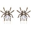 imageBriLove Halloween Costume Earrings Spiders Animal Crystal Rhinestone Teardrop Gothic Tarantula Dangle Earring for Women Cosplay Party PromClear AntiqueGoldTone