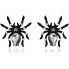imageBriLove Halloween Costume Earrings Spiders Animal Crystal Rhinestone Teardrop Gothic Tarantula Dangle Earring for Women Cosplay Party PromClear BlackTone