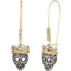 imageBriLove Halloween Costume Gothic Skeleton Spooky Skull Crown Bling Rhinestone Dangle Earrings for Cosplay Party PromClear GoldTone