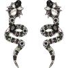 imageBriLove Halloween Costume Gothic Snake Bling Rhinestone Dangle Earrings for Women Cosplay Party PromIridescent Color BlackTone