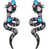 imageBriLove Halloween Costume Gothic Snake Bling Rhinestone Dangle Earrings for Women Cosplay Party PromMulticolor GoldTone