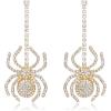 imageBriLove Halloween Dangle Earrings Spiders Animal Crystal Rhinestone Gothic Tarantula Earrings for Women Party PromClear GoldTone