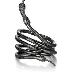 imageBriLove Bendable Flexible Snake Bracelet for Women Adjustable Punk Choker Necklace Hollween Party JewelryBlack