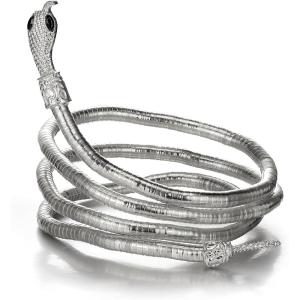 imageBriLove Bendable Flexible Snake Bracelet for Women Adjustable Punk Choker Necklace Hollween Party JewelryClear