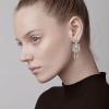 imageBriLove Halloween Costume Gothic Skeleton Spooky Skull Dangle Earrings Animal CZ Crystal Rhinestone Earring for Women Cosplay Party PromClear SilverTone
