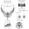imageBriLove Halloween Costume Spider Cobwebs Crystal Necklace Earrings Set Gothic Skull Pendant Collar Jewelry for Women Cosplay Party PromBlack BlackTone