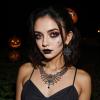 imageBriLove Halloween Costume Spider Cobwebs Crystal Necklace Earrings Set Gothic Skull Pendant Collar Jewelry for Women Cosplay Party PromEmerald Color SilverTone