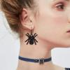 imageBriLove Halloween Costume Spiders Animal Crystal Rhinestone Gothic Tarantula Hook Dangle Earrings for Women Cosplay Party Prom Black BlackTone