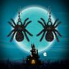 imageBriLove Halloween Costume Spiders Animal Crystal Rhinestone Gothic Tarantula Hook Dangle Earrings for Women Cosplay Party Prom Black BlackTone
