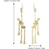 imageBriLove Halloween Gothic Skeleton Spooky Skull Dangle Earrings Bling Rhinestone Jewelry Gift for PartyChampagne GoldTone