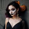 imageBriLove Halloween Gothic Skeleton Spooky Skull Dangle Earrings Bling Rhinestone Jewelry Gift for PartyChampagne GoldTone