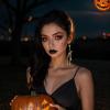 imageBriLove Halloween Gothic Skeleton Spooky Skull Dangle Earrings Bling Rhinestone Jewelry Gift for PartyChampagne GoldTone