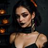 imageBriLove Halloween Gothic Skeleton Spooky Skull Dangle Earrings Bling Rhinestone Jewelry Gift for PartyClear GoldTone