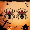 imageBriLove Halloween Spiders Earring for WomenGothic Tarantula Crystal Rhinestone Teardrop Stud Earrings Ruby Color BlackTone