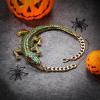 imageBriLove Womens Gothic Stylish Crystal Crocodile Statement Necklace for Halloween Costume Cospaly Party Prom Accessories Green GoldTone