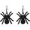 imageBriLove Halloween Costume Spiders Animal Crystal Rhinestone Gothic Tarantula Hook Dangle Earrings for Women Cosplay Party Prom Black BlackTone