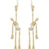 imageBriLove Halloween Gothic Skeleton Spooky Skull Dangle Earrings Bling Rhinestone Jewelry Gift for PartyClear GoldTone