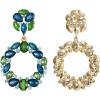 imageBriLove Wedding Bridal Sparkling Crystal Teardrop Marquise Circle Hoop Dangle Earrings for Women Party PromBlue Topaz GoldTone