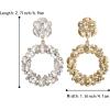 imageBriLove Wedding Bridal Sparkling Crystal Teardrop Marquise Circle Hoop Dangle Earrings for Women Party PromClear GoldTone
