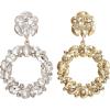 imageBriLove Wedding Bridal Sparkling Crystal Teardrop Marquise Circle Hoop Dangle Earrings for Women Party PromClear GoldTone