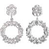imageBriLove Wedding Bridal Sparkling Crystal Teardrop Marquise Circle Hoop Dangle Earrings for Women Party PromClear SilverTone
