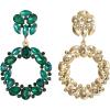 imageBriLove Wedding Bridal Sparkling Crystal Teardrop Marquise Circle Hoop Dangle Earrings for Women Party PromEmerald Color GoldTone
